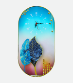 Acrylic Clock Feather Geometric, Elegant Modern Decorative Wall Art for Home & Office