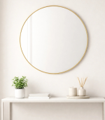 Fluid Mirror 15' Crystal Round Bathroom Mirror for Over Sink, Decorative Circle Mirrors for Living Room, Bedroom. - Image 9