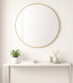 Fluid Mirror 15' Crystal Round Bathroom Mirror for Over Sink, Decorative Circle Mirrors for Living Room, Bedroom. - Image 8