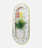 3D Floral wall decor with premium golden border and artificial flowers. Perfect for home & office decoration. - Image 2