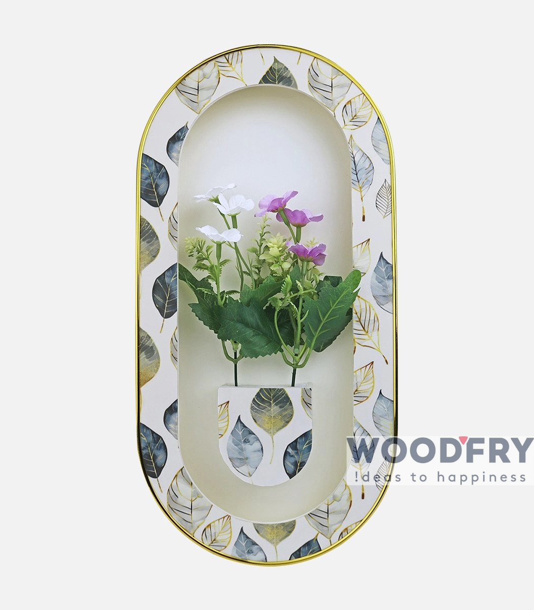 Untitled design 3D Floral wall decor with premium golden border and artificial flowers. Perfect for home & office decoration. - Image 1