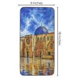 Al Aqsa Masjid Islamic Wall Art Frame | Dome of the Rock Watercolor Poster Jerusalem Palestine Islamic Home Decor | Premium Framed Artwork for Living Room - Image 3