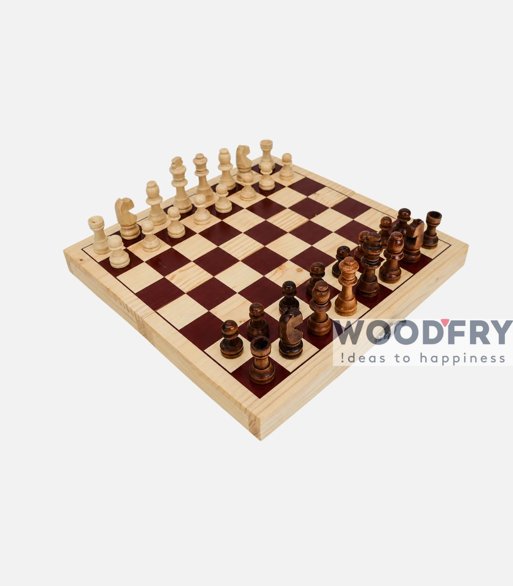 chess-front-image-1 Classic Solid Wooden Chess Set with Folding Storage Box | Handmade Wooden Chess Board Game | Travel Chess Set - Image 1